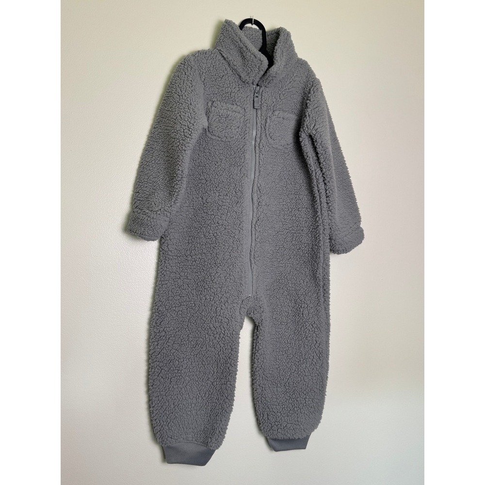Carters Toddler Gray Sherpa Fleece Full Zip Jumpsuit 24M 1U060110